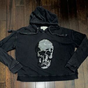 Vintage Havana Rhinestone Skull Oversized Terry Sweatshirt. Large